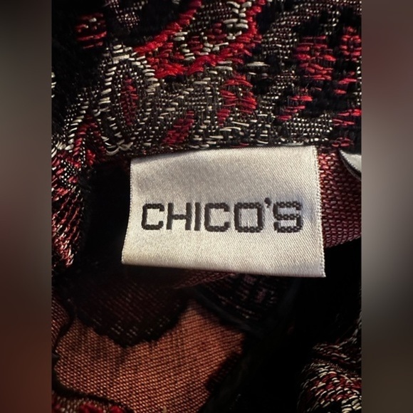 Chico's Multicolor Floral Paisley Tapestry Jacket Button Up Womens Sz 1 (M/8) - Picture 15 of 15